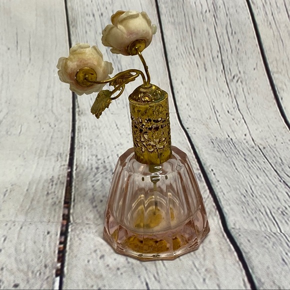 Vintage Tompadour pink rose gold perfume bottle - Picture 4 of 8
